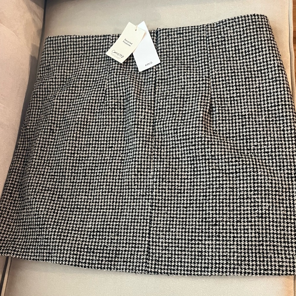 NWT Mango Tweed Plaid Skirt
